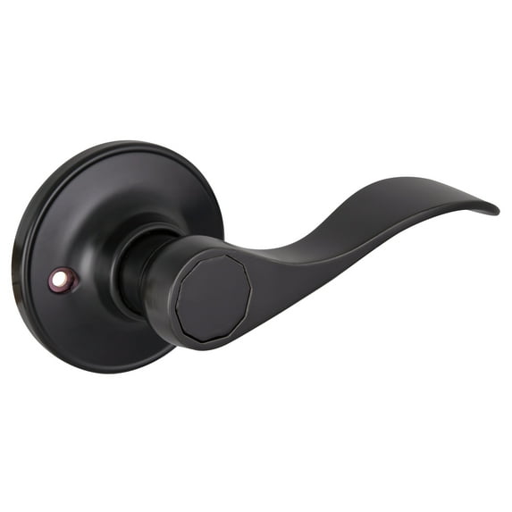 Design House Springdale Matte Black Interior Non-Turning One-Sided Dummy Door Lever