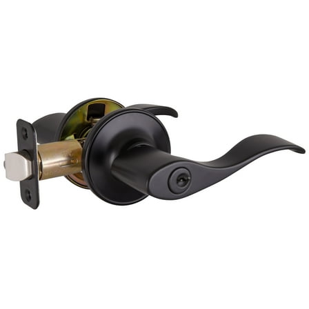 Design House Springdale Universal Interior/Exterior Keyed Entry Door Handle, Matte Black