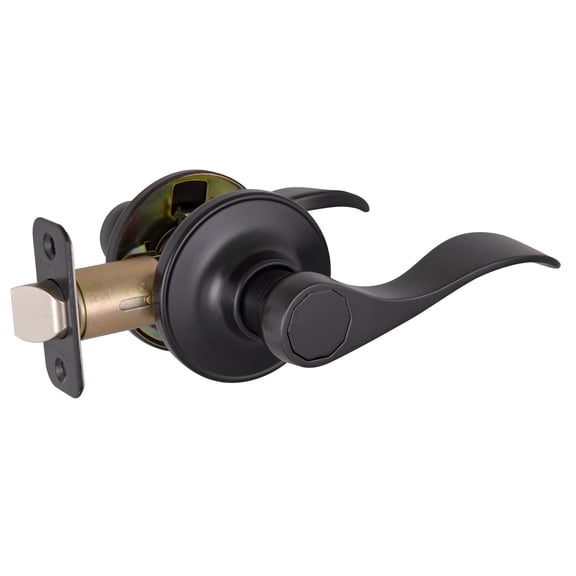 Design House Springdale Interior 2-Way Passage Door Lever, Matte Black