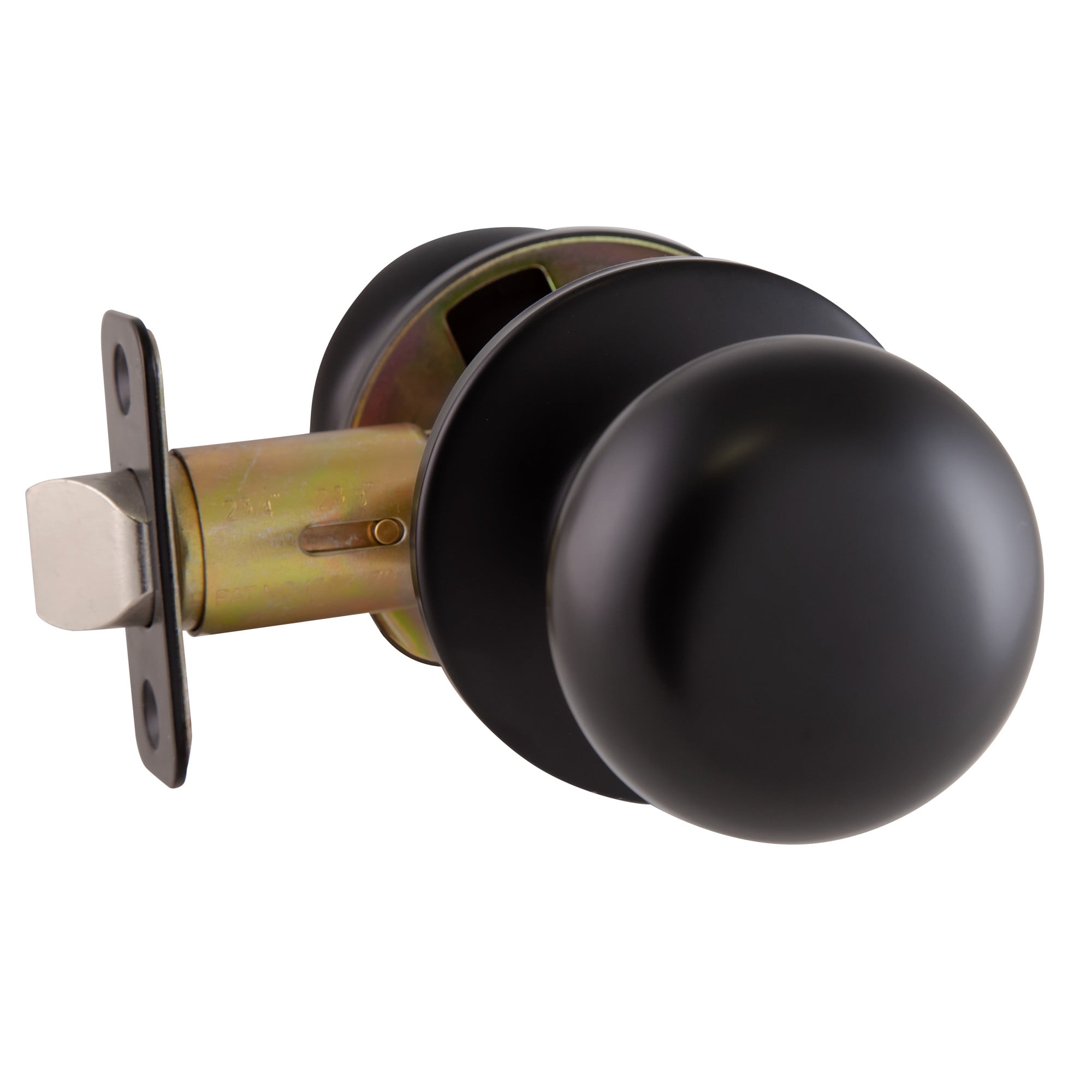 Design House Cambridge 2-Way Latch Interior Passage Door Knob, Matte Black