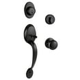 thumbnail image 1 of Design House Coventry 4-Piece Handleset with Cambridge Interior Knob and Single Cylinder Deadbolt, Matte Black, 1 of 14