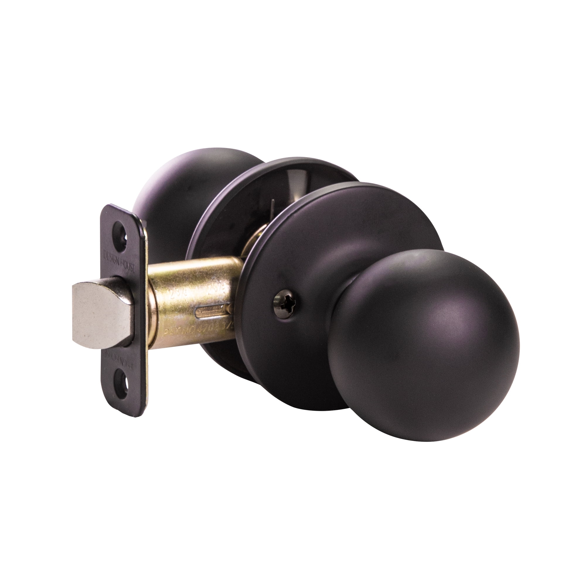 Matte Black Round Passage Hall and Closet Door Knob