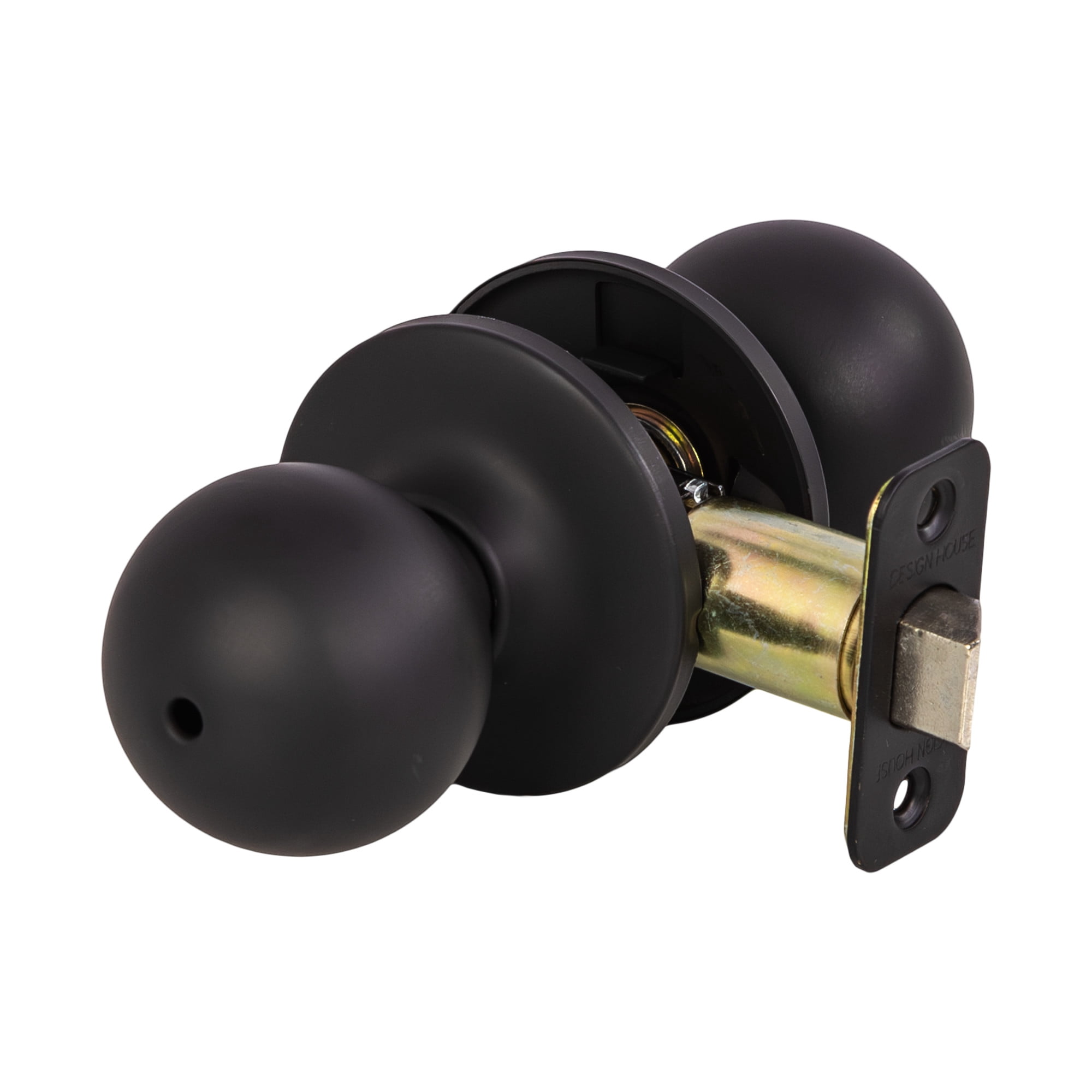 Matte Black Ball Privacy Door Knob, Bed and Bath Interior Lock, 2-Way Latch