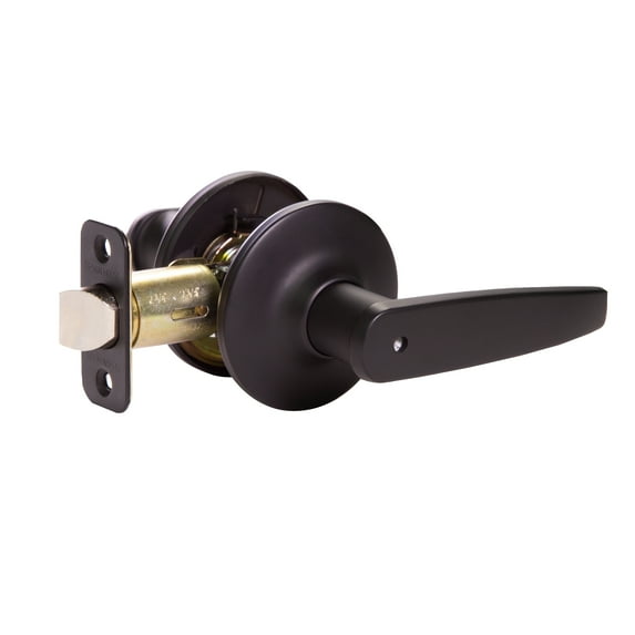 Design House Delavan Interior Bed/Bath Hall/Closet Privacy Door Handle, Matte Black
