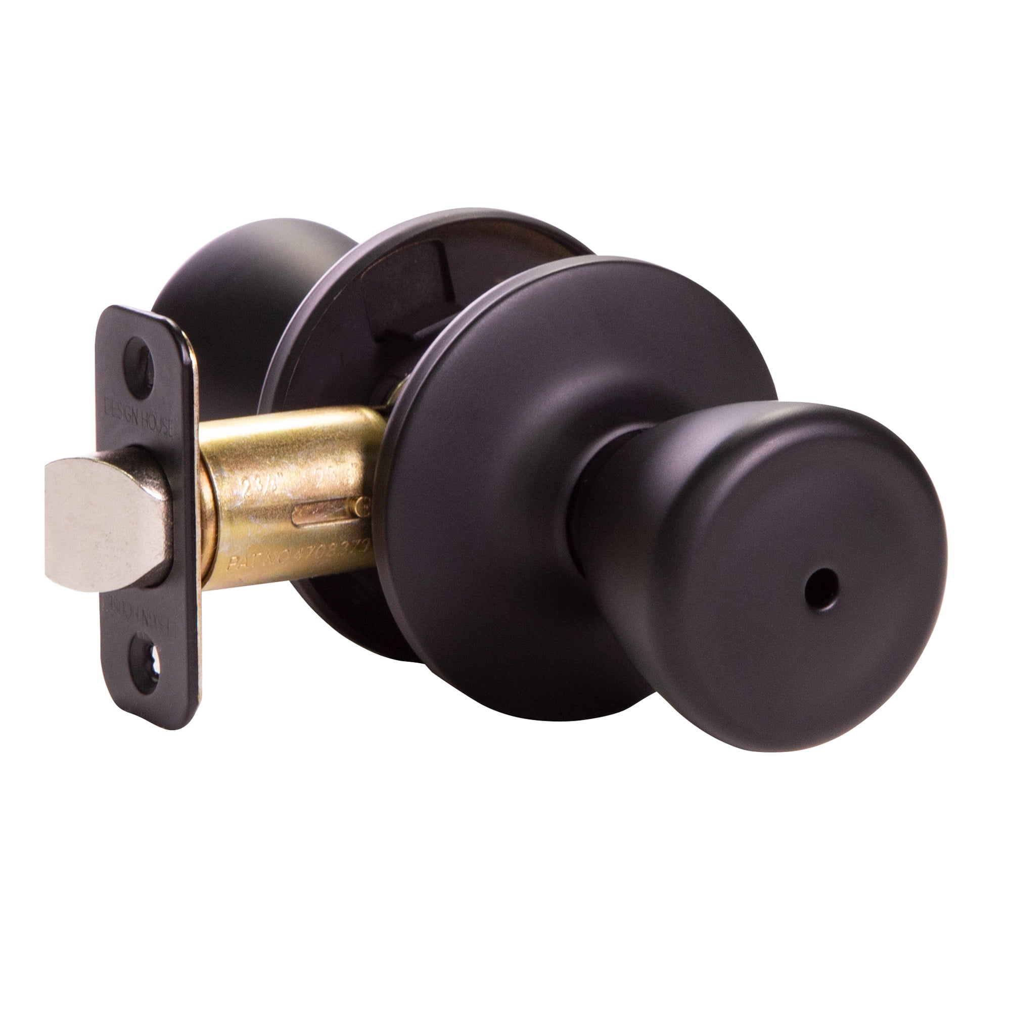 Design House WM477926 Tulip Privacy Bed and Bath Door Knob Matte Black
