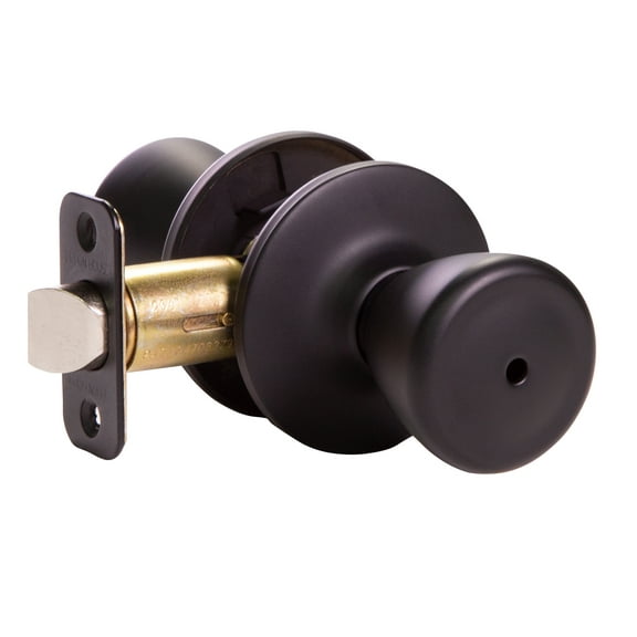 Design House Tulip Privacy Interior Bed and Bath Door Knob, Matte Black