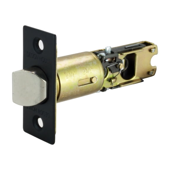 Design House Pro Passage 2-Way Adjustable Round Corner Latch, Matte Black, Includes Installation Kit