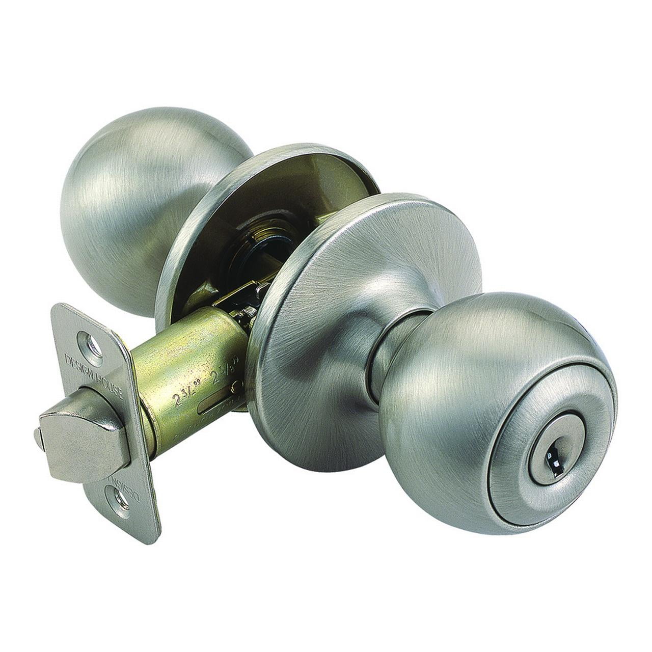 Design House 781880 Ball Keyed Entry Door Knob Satin Nickel