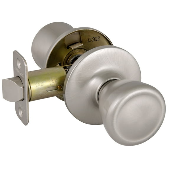 Design House Tulip Passage Interior Hall and Closet Door Knob with 2-Way Adjustable Latch, Satin Nickel