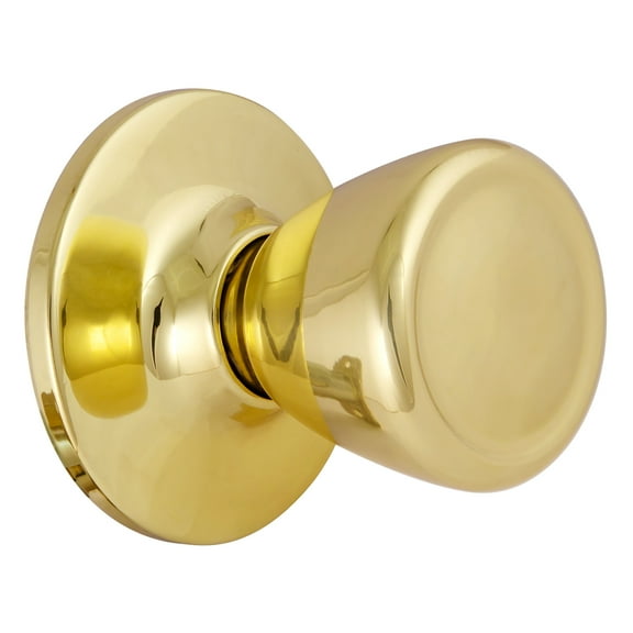 Design House Tulip Passage Interior Hall and Closet Door Knob, Polished Brass