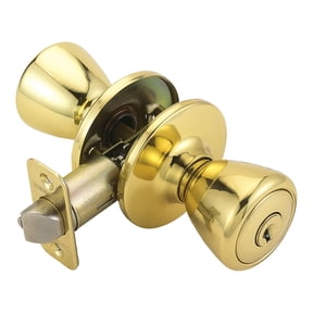 Design House Tulip Keyed Interior Entry Door Knob, Polished Brass