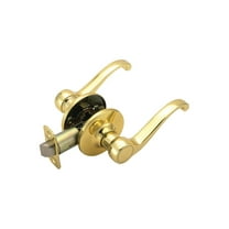 Design House Scroll Passage 2-Way Latch Interior Hall and Closet Door Lever, Polished Brass