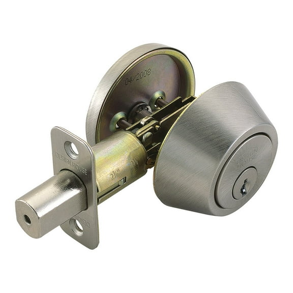 Design House Pro Deadbolt 2-Way Single Cylinder Deadbolt with Latch, Satin Nickel