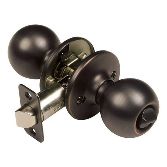 Design House Ball 2-Way Latch Privacy Bed and Bath Door Knob, Oil Rubbed Bronze
