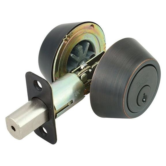 Design House Pro Deadbolt Double 2-Way Cylinder Deadbolt with Latch, Oil Rubbed Bronze