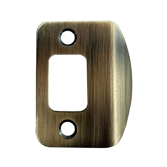 Design House 990440 Standard Round Corner Deadbolt Strike Plate Antique Brass