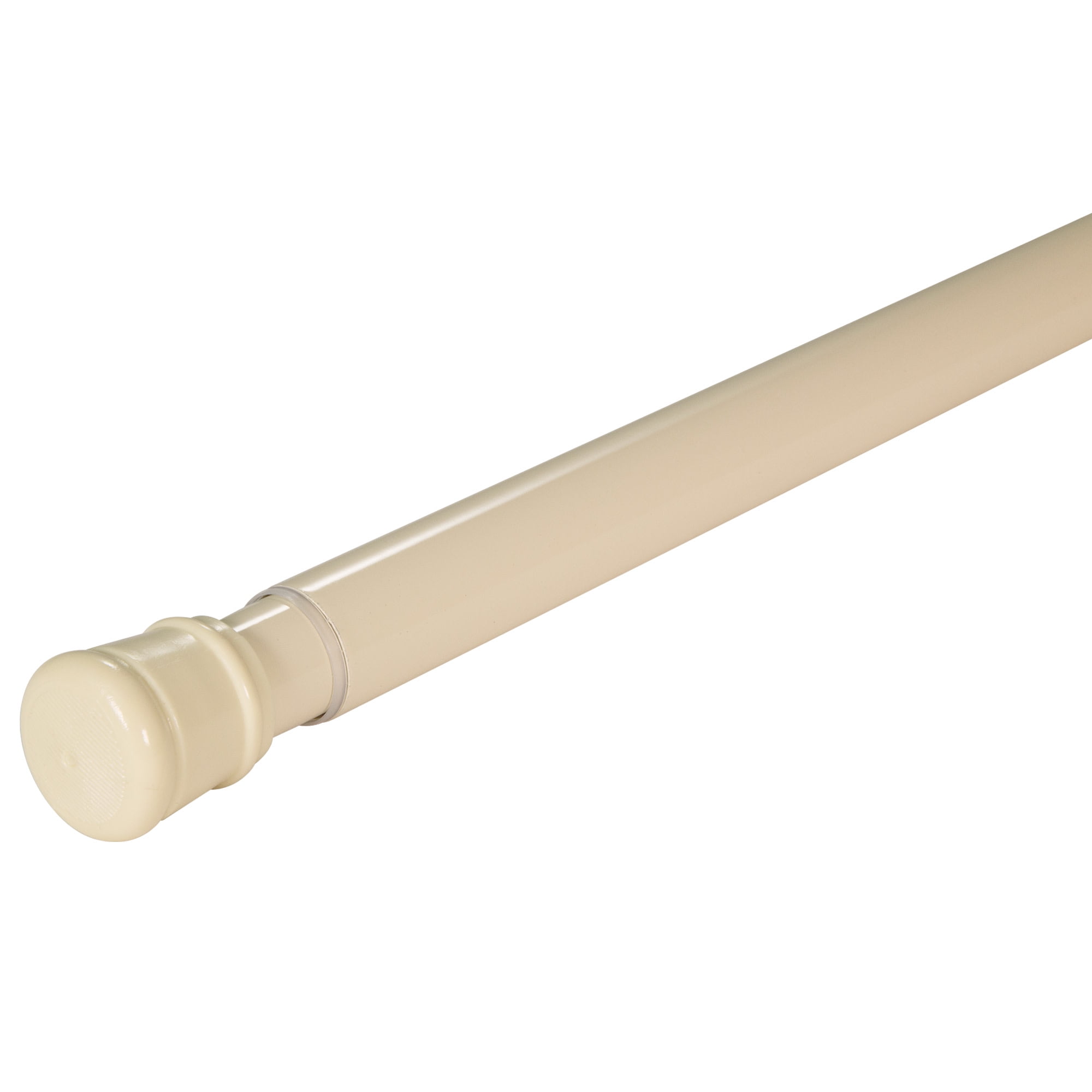 Cream Adjustable Steel Tension Shower Curtain Rod