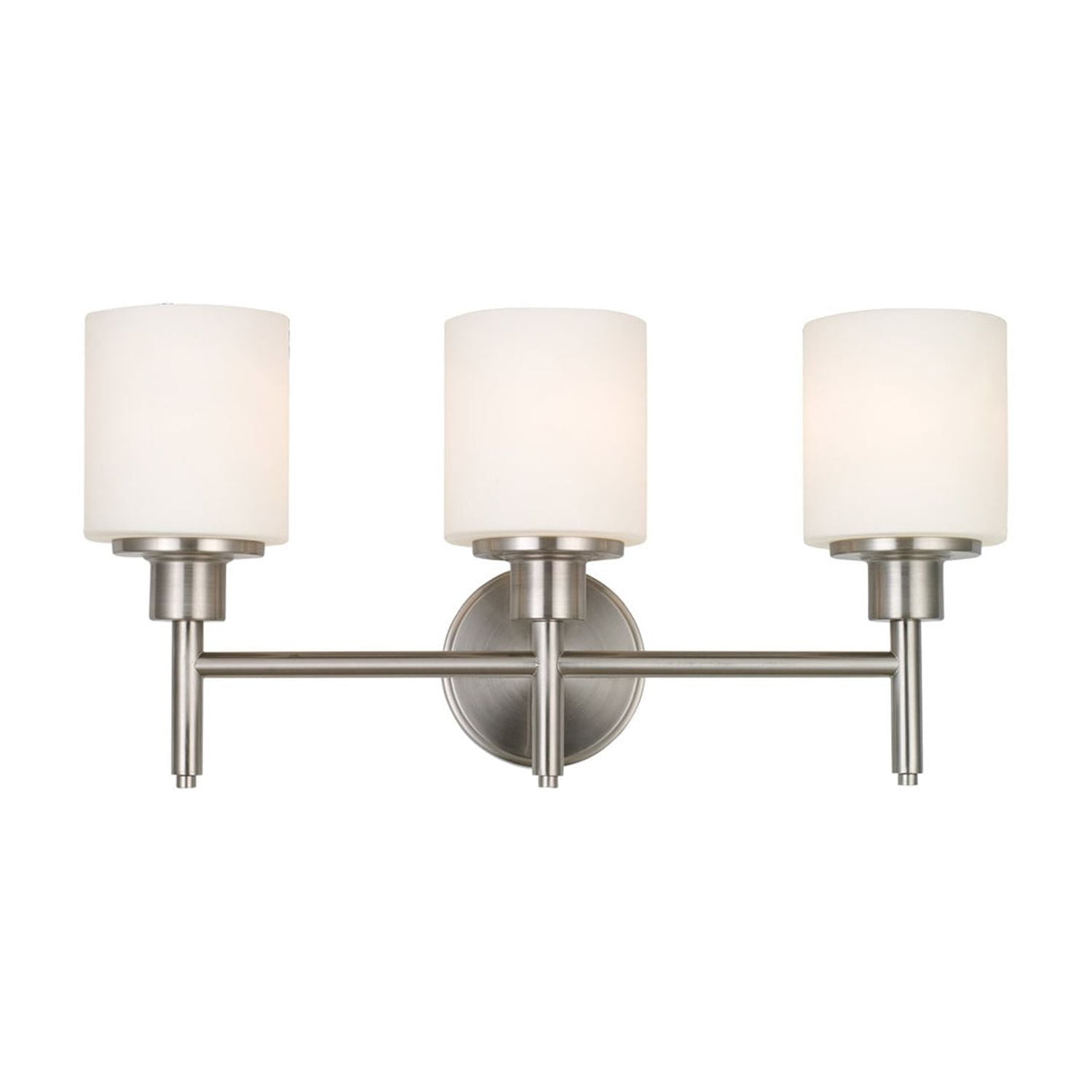 Aubrey Satin Nickel 3-Light Frosted Glass Vanity Light