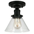 thumbnail image 1 of Design House Augustin 7.88 in. W 1-Light Matte Black Semi-Flush Mount Ceiling Light, 1 of 18