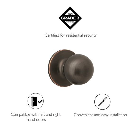 Design House Ball Interior Non-Turning One-Sided Dummy Door Knob, Oil Rubbed Bronze