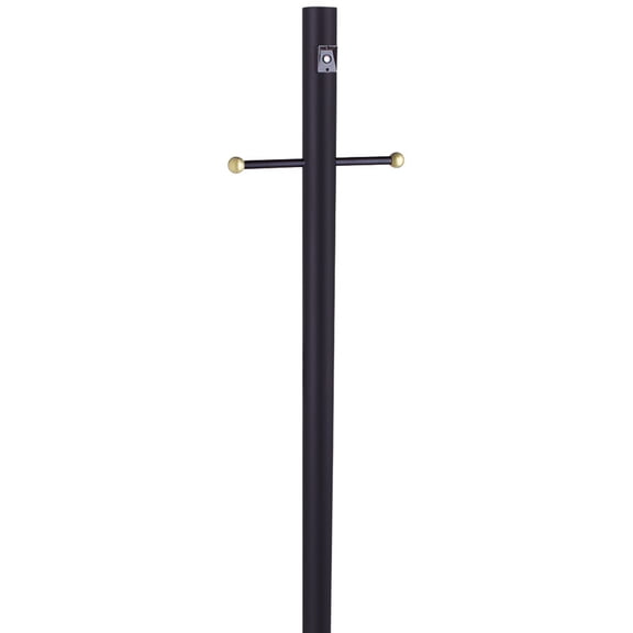Black Traditional Outdoor Lamp Post with Cross Arm and Dusk to Dawn Sensor, Weather-Resistant, 80 In. x 3 In., Direct Burial