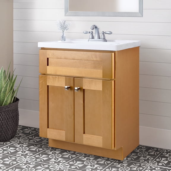 Design House Brookings 24" x 21" Ready to Assemble Solid Wood Bathroom Vanity, Modern Birch