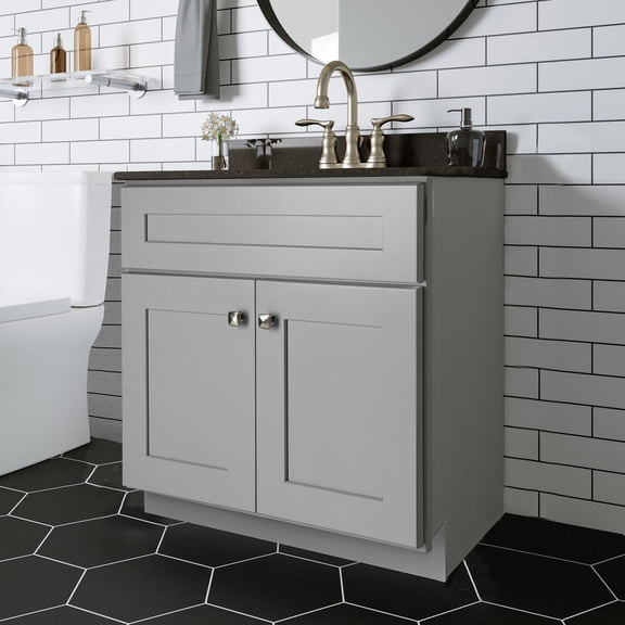 Design House Brookings 30" Ready to Assemble Solid Wood Bathroom Vanity, Sherwin Williams® Gray