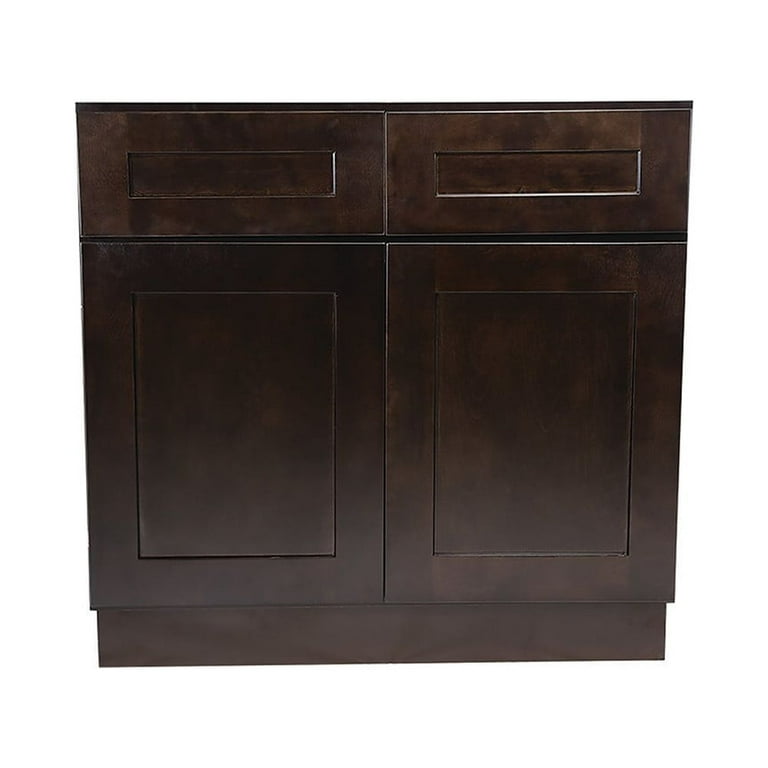 Espresso Shaker Kitchen Cabinets, Solid Wood Cabinet, Ready-to