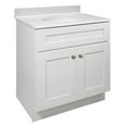 thumbnail image 1 of Design House Brookings 31" x 22" Assembled Solid Wood Bath Vanity with Cultured Marble 4" Centerset Top, White/White, 1 of 17