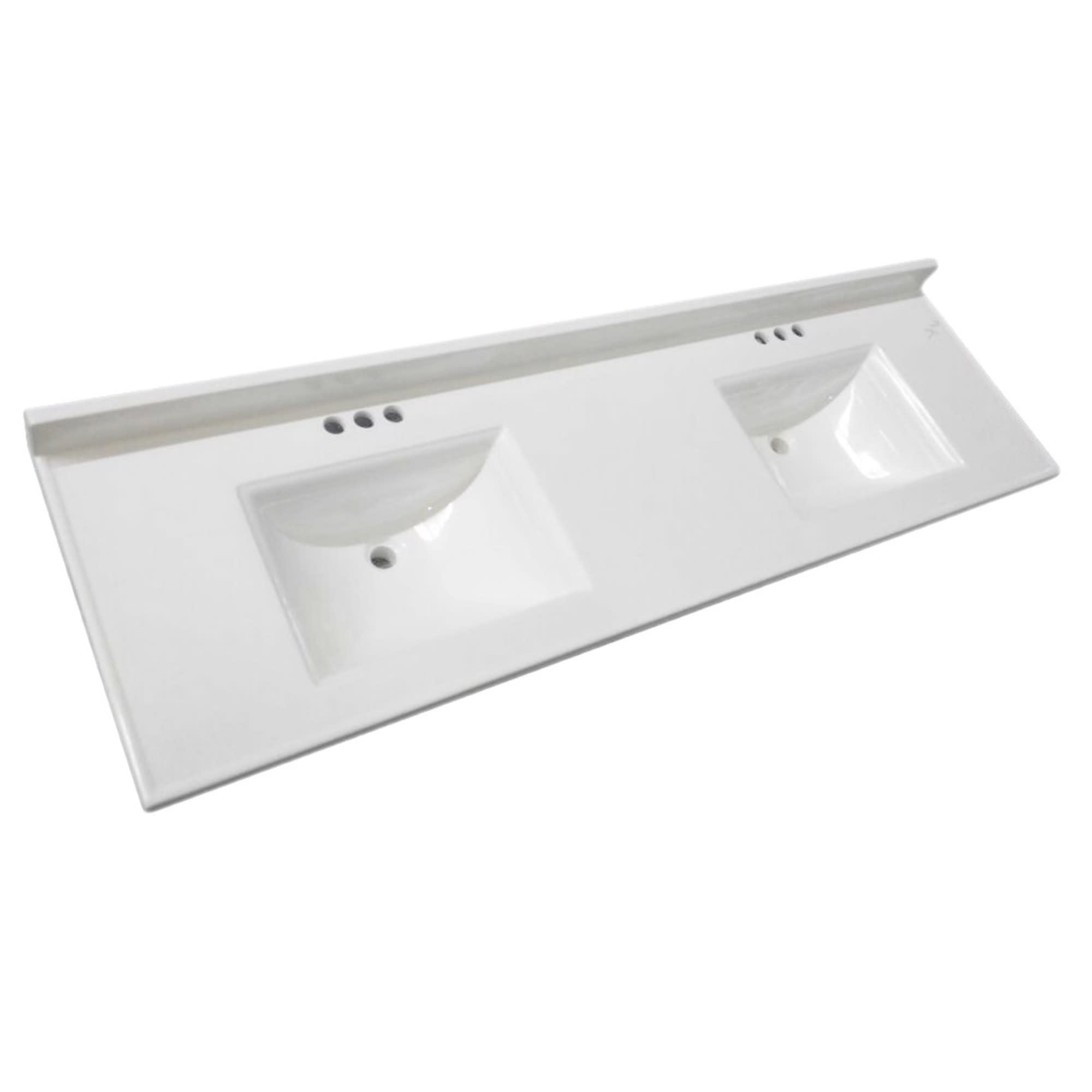 Design House Camilla Marble Double Bowl Vanity Top, 73-Inch x 22-Inch ...