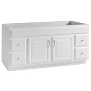 Design House Concord 2-Door 4-Drawer Bathroom Vanity Without Top, Brazilian Pine Wood and Enhanced Stability, Unassembled, 60x21, White