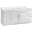 thumbnail image 1 of Design House Concord Vanity in White with Solid White Cultured Marble Top, Fully Assembled, 61-Inch, 1 of 17