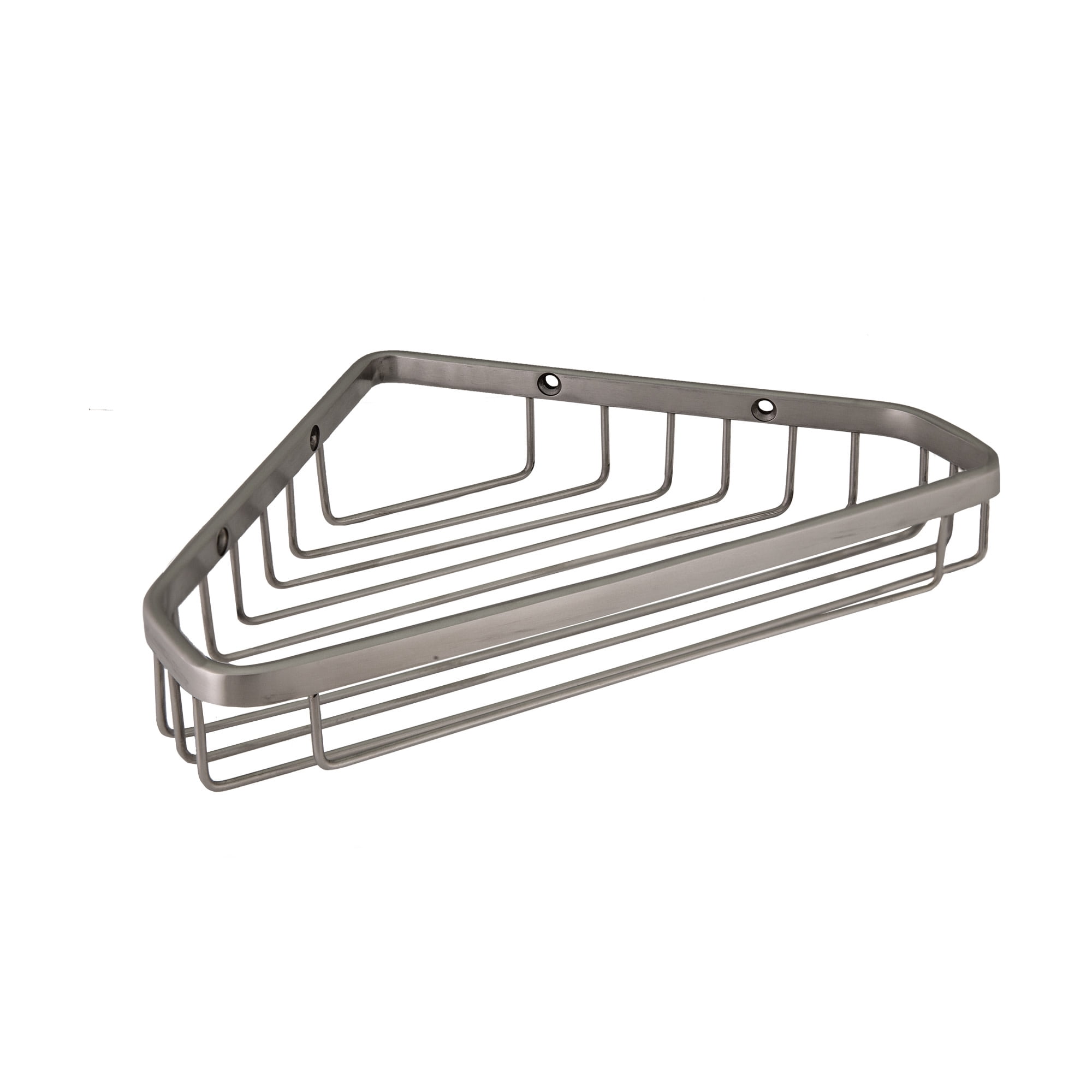Satin Nickel Triangular Wall-Mounted Metal Shower Basket