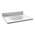 thumbnail image 1 of Design House Cultured Marble 25" x 19" Single Bowl Vanity Top with Centerset Mount and Backsplash, White, 1 of 15