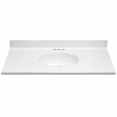 thumbnail image 1 of Design House Cultured Marble 49" x 19" Single Bowl Vanity Top with Backsplash and Centerset Mount, White, 1 of 24