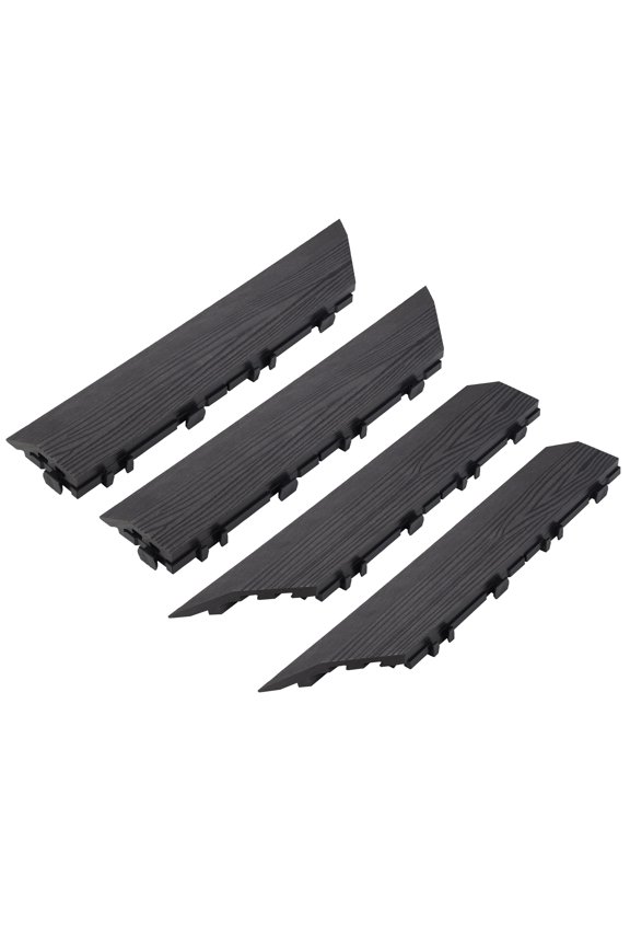 Deck Tile Outside Corner Trim for Square Deck Tiles, Covers 6 Square Feet, Modern Ebony, 4-Pack