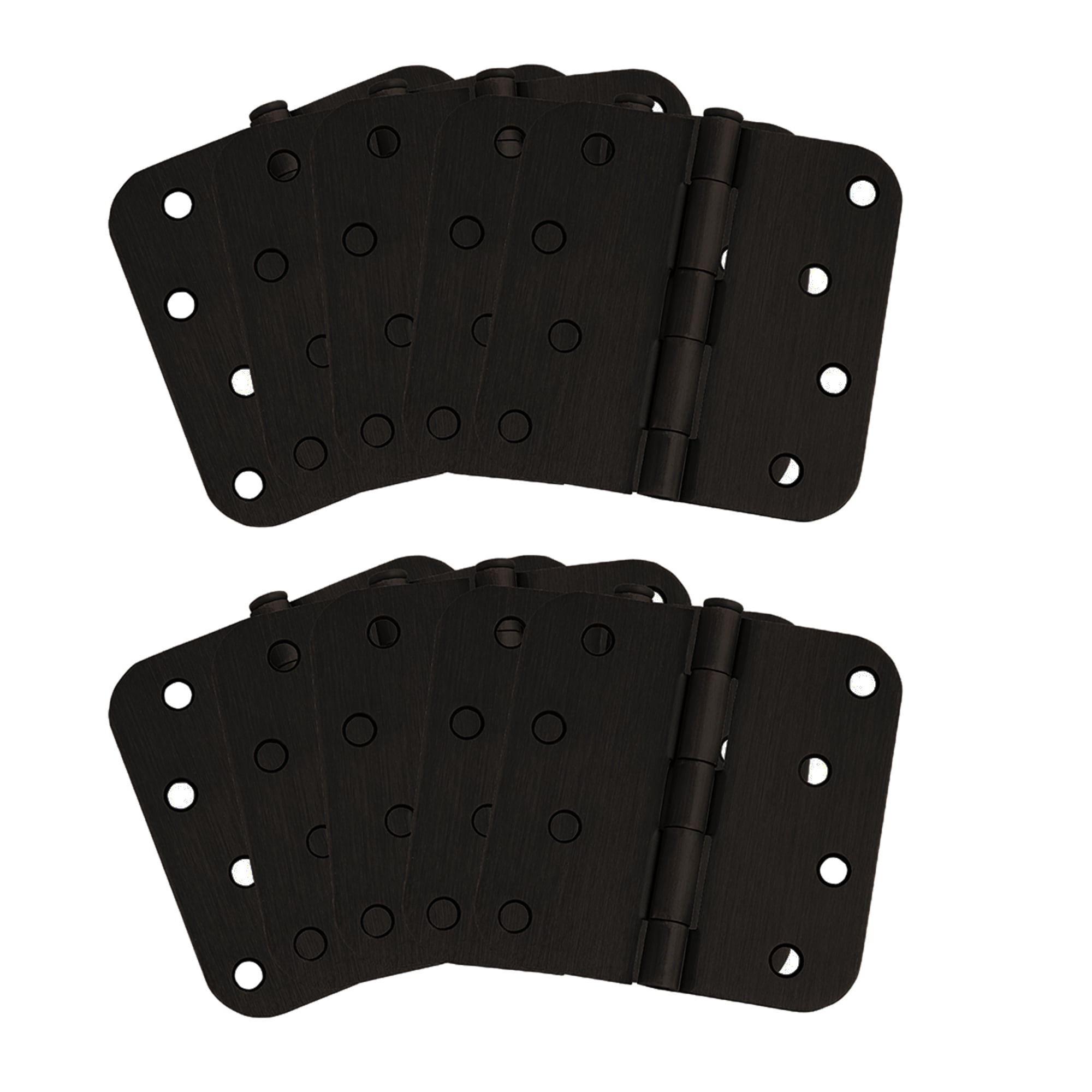 Design House 10-Pack Heavy Duty Steel 4" x 4" Interior Door Hinges with 5/8" Radius, Oil Rubbed Bronze