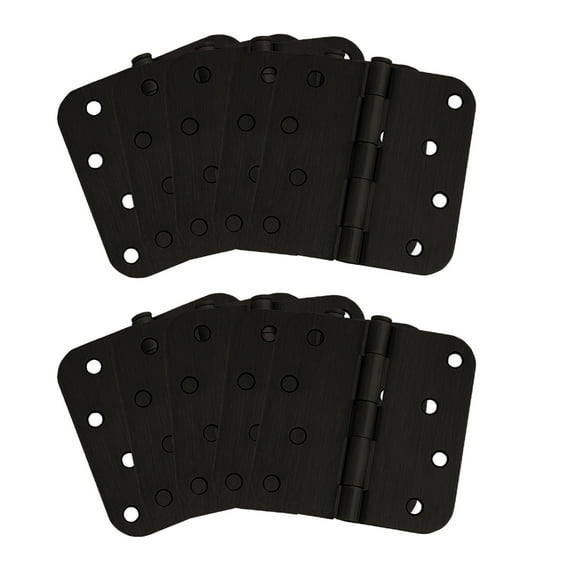 Design House 10-Pack Heavy Duty Steel 4" x 4" Interior Door Hinges with 5/8" Radius, Oil Rubbed Bronze