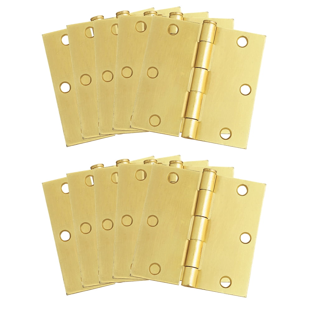 Design House Door Hinge in Satin Brass, 3-1/2-Inch, Square Corner