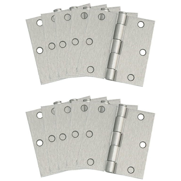 3-1/2 in. Square Corner Satin Nickel Door Hinge Value Pack (10 per Pack) 3-1/2 in. Square Corner Satin Nickel Door Hinge Value Pack (10 per Pack)