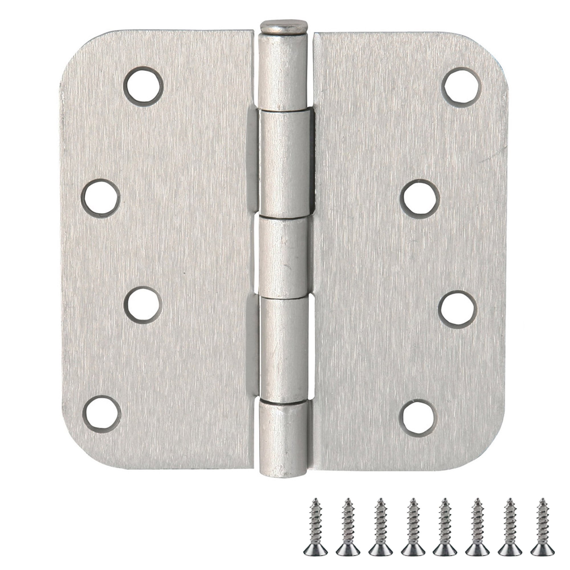 Satin Nickel 4-Inch Steel Door Hinges 3-Pack