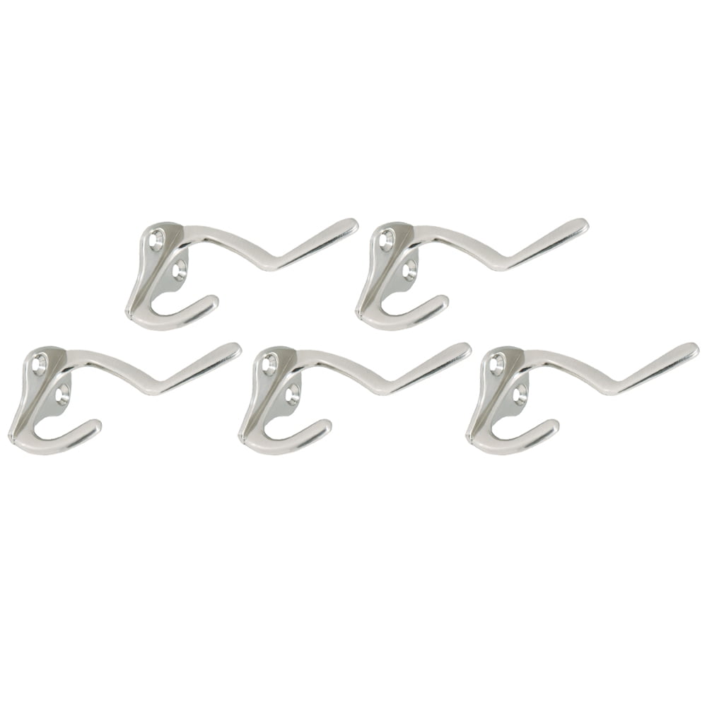 Design House Double Hat and Coat Hook in Satin Nickel, 5-Pack