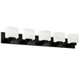 thumbnail image 1 of Design House Dove Creek 5-Light Dimmable Vanity Light with Frosted Glass Shades, Matte Black, 1 of 20