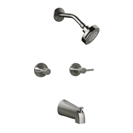 Design House Eastport II Satin Nickel Wall Mount Zinc 2 Handle Tub and Shower Faucet