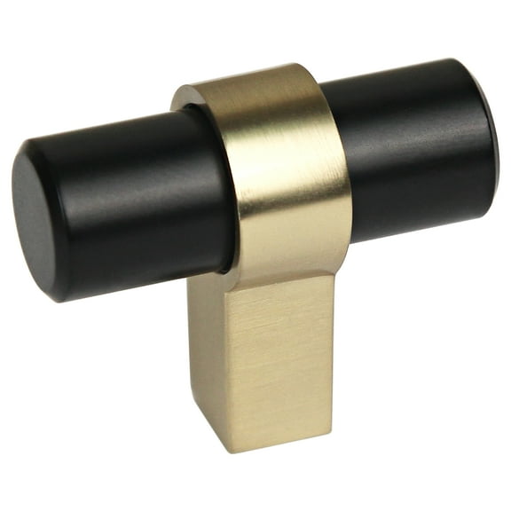 Design House Emery Cabinet Knobs, 5-Pack, Modern Kitchen Handles, Matte Black/Satin Gold