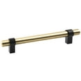 thumbnail image 1 of Design House Emery Modern Center-to-Center Cabinet Pulls, 5-pack, 5-1/16", Satin Gold/Matte Black, 1 of 13