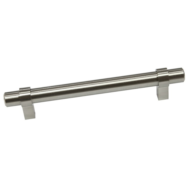 5-1/16 in. (128 mm) Center-to-Center Brushed Nickel Steel Contemporary Drawer Pull 5-1/16 in. (128 mm) Center-to-Center Brushed Nickel Steel Contemporary Drawer Pull