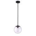 thumbnail image 1 of Matte Black Modern Dimmable Pendant Light with Clear Seedy Glass Globe Shade, Adjustable Height, Kitchen Islands and Bars, 1 of 9