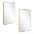 thumbnail image 1 of Design House Isla Rounded Corner Wall Mirror with Gold Frame, 36-inch by 24-inch, 2-Pack, 1 of 12