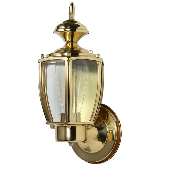 Design House Jackson Uplight 1-Light Wall Lantern for Indoor/Outdoor Use, Antique Brass